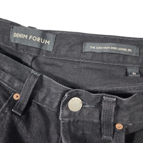 Aritzia| Denim Forum The Joni High Rise Loose Black Pants 29L. - Picture 12 of 16